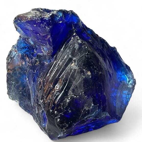 Cobalt Art Glass Cullet Glowing Manganese Slag Glass #4GL188 - Picture 2 of 8